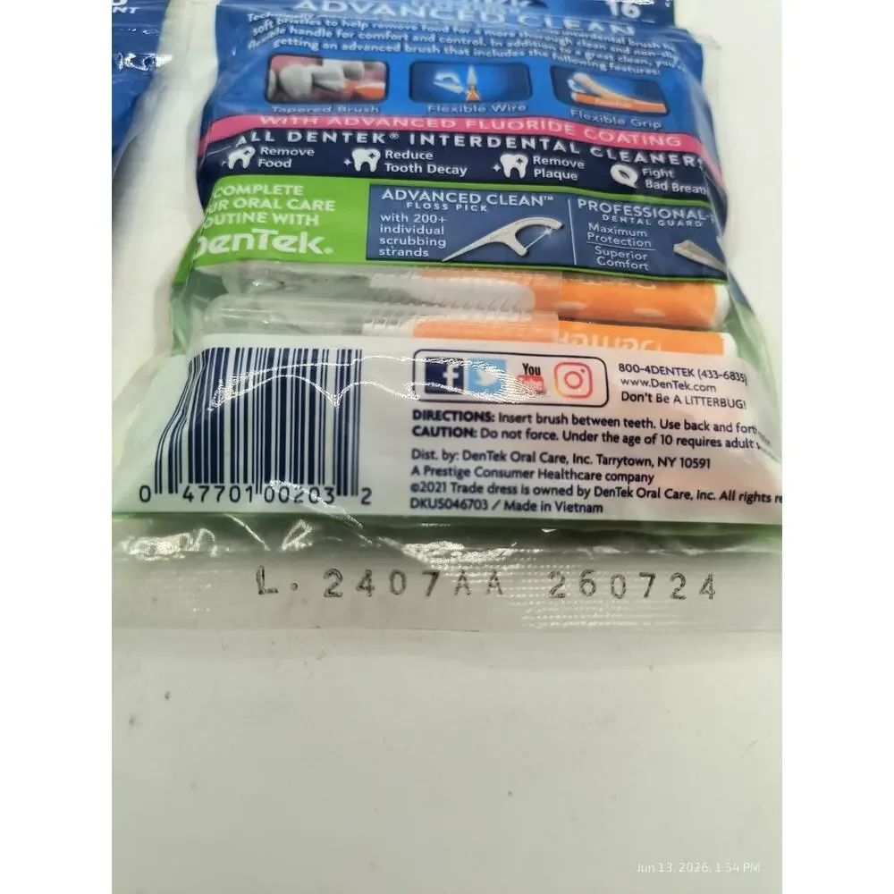 DenTek Easy Brush Interdental Cleaners, Mint, 16 Count 2 Pack